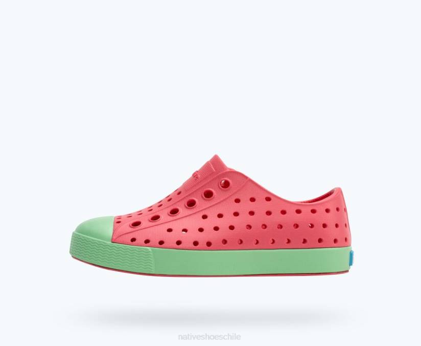 Native Shoes niños calzado rosa deslumbrante/verde caramelo H2DZ117 jefferson